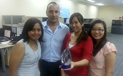 Yannick Lothou, Director of AGS Movers Singapore and his team awarded
