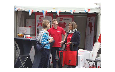 People talking at the AGS Coussaert's stand