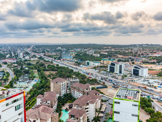 View of Airport City in Accra, Ghana.