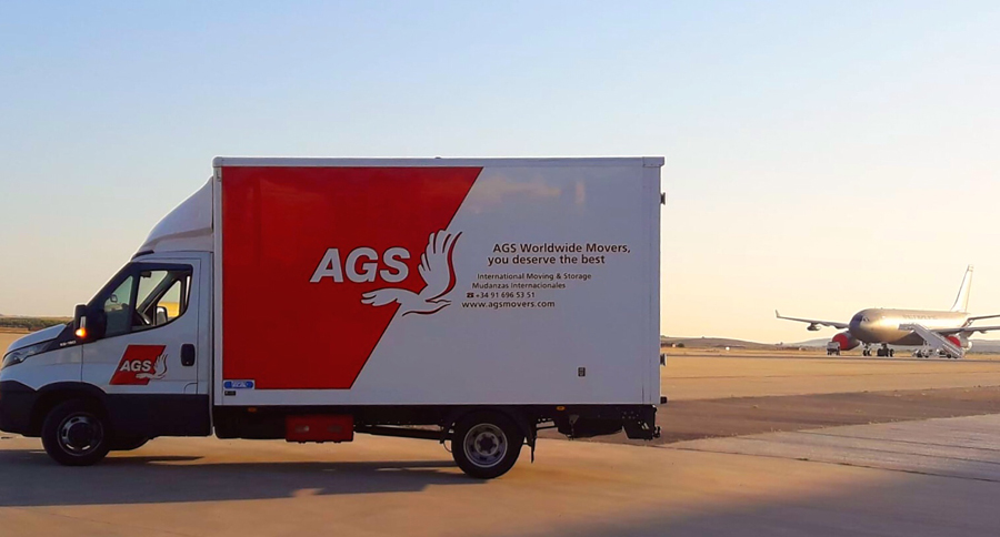 AGS moving truck in transit.
