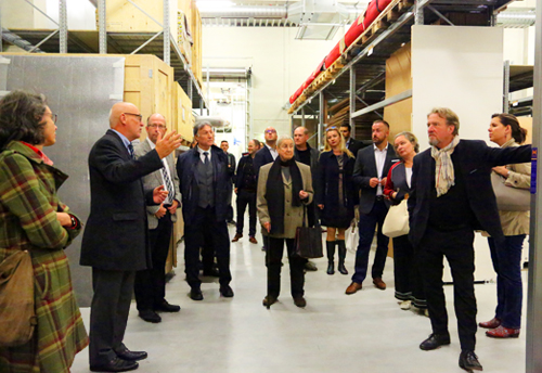 Delegates gathered in AGS Froesch Berlin's storage facility.